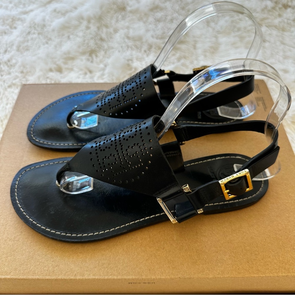 Tory Burch Daniela Black Sandals Size: 7.5 - Picture 2 of 7